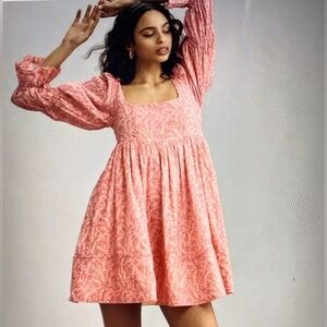 NWOT  PILCRO ANTHROPOLOGIE MEDIUM PILCRO PINK LINED DRESS